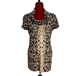 Animal Print Knit Tunic Top/Dress Size: Small